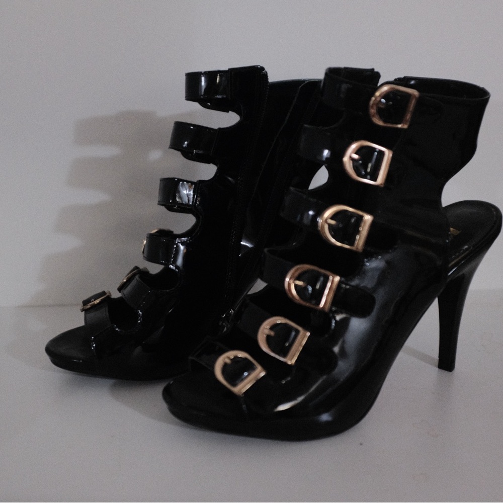 Elegant Black High Heel Sandals
